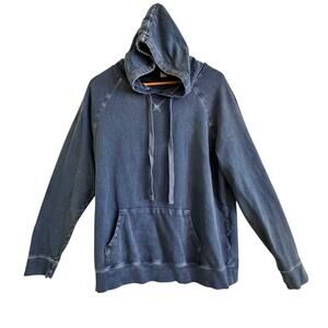 Old Navy Mineral Wash Pullover Hoodie 1X Plus Blue Pocket